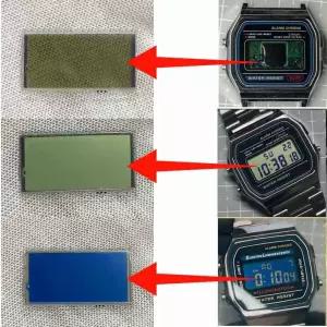 F-91W F-105 A158 A159 A168 STN LCD 고대비 화면 모드 카시오 시계용 투명 블루 원색 디스플레이 교체