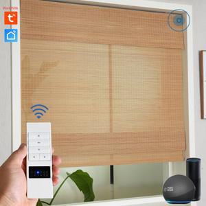 블라인드 커튼 SMARTMATTERS 전동 대나무 그늘 무선 로마 ALEXA GOOGLE과 WINDOWS용 WIFI 스마트 지그비