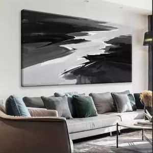 흑백 벽 아트 데코 캔버스 월 미니멀리스트 그레이 추상 아트워크 그림 모던 침실 오피스 20 X 40