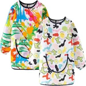 2PCS 아트 스모크 에이프런 긴 소매 아티스트 페인팅