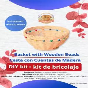 PEDDIG SHOP 구슬 바구니 직조 키트 - 초보자 및 DIY 라탄 공예 세트 나무 단계별 가이드가 포함된 완전한