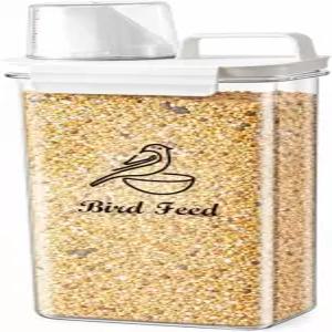 욤자를 보관 있는 휴대용 새 용기 계량컵 25L/3Qt 밀폐 애완동물 사료 해바라기 용기BPA 프리 투명