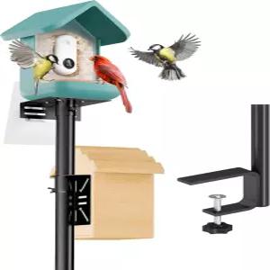 IBorn Bird Feeder Pole 난간에 설치된 데크 C-클램프용 카메라용 버드 피더 폴 3in1 호환 마운트 야외용