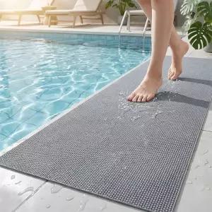 이타주의 두꺼운 PVC 배수 바닥 매트 3FTX10FT 미끄럼 방지 풀 상업용 메쉬 홀 습한 지역 욕실 샤워 주방