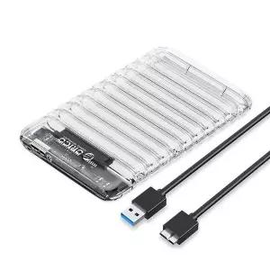 오리코 2.5인치 SSD HDD 외장 하드 케이스 투명케이스 USB3.0 2139U3-V1