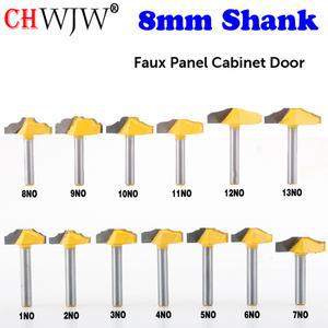 호환 CHWJW 1pc 8mm 생크 패널 캐비닛 도어 목공 도어 프레임 조각 프로파일 조각 칼 수입 밀링 커터