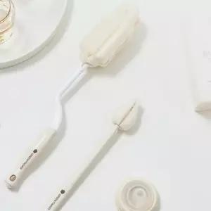 젖병 세척솔1P 젖꼭지솔1P 회전형 손잡이 구석구석 고밀도 스펀지 그린핑거