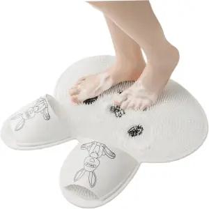흡입 컵이 있는 샤워용 실리콘 발 스크러버 매트 마사지 칼럼이 토끼 모양의 각질 제거 욕실 액세서리