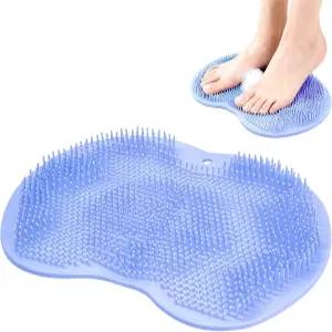 발 스크러버가 있는 샤워 매트 욕조용 미끄럼 방지 목욕 실리콘 딥 클렌징 및 관리를 위한 뒷 마사지