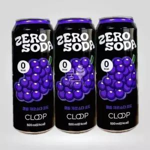 클룹 제로소다 포도 500ml 3개 무가당 무설탕 포도