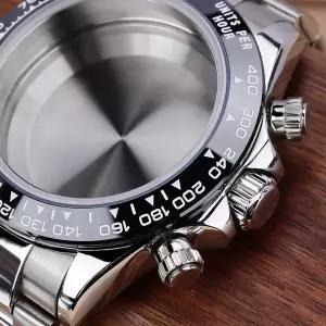호환 39mm VK63 케이스 시계 케이스 스틸 브레이슬릿 사파이어 데이토나 스타일 VK63 쿼츠 오토매틱 무브먼