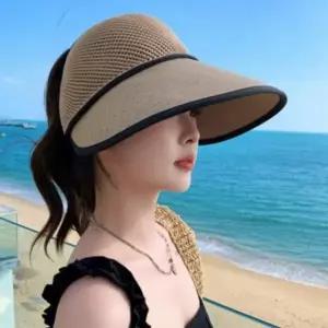 케이 썬캡 바캉스 가리개 모자 여름 여성 와이드챙 룩 햇빛 원픽_25162901