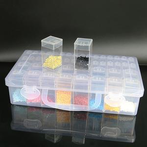 호환 1pc 32/48/64 슬롯 플라스틱 보관 상자, DIY 다이아몬드 페인팅 비즈 참 장식품 액세서리 정리 상자