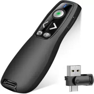 파워포인트용 2-in-1 USB 타입 C 프레젠테이션 클릭기 무선 프레젠터 리모컨 볼륨 조절용 Mac 컴퓨터