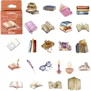 92PCS 독서용 책 스티커 애호가 선물 - 휴대폰 케이스 일기장 및 노트북용 에스테틱 23가지 스타일*4