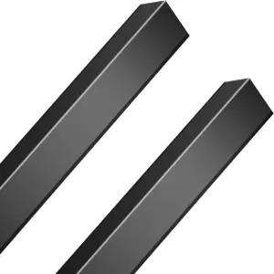 2PCS 블랙 알루미늄 벽 모서리 보호대 1.6x1.6x48 트림 몰딩 보호대용 금속