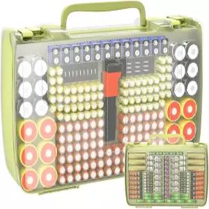 테스터가 장착된 배터리 정리함 보관 케이스 AAA 4A C D 셀 9V 3V 리튬 LR44 CR2 18650 버튼용 269개의