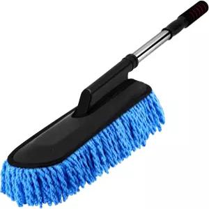 Tanlade 1팩 마이크로파이버 자동차 먼지떨이 외부 스크래치 없음 확장 가능한 손잡이 소프트 키트 내부