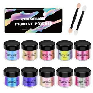10가지 색상10팩 카멜레온 마이카 파우더3gx10개 보석 주조 DIY UV 홀로 플래싱 및 수지 제품