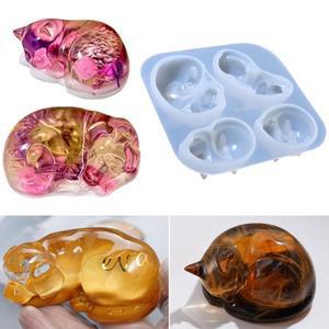 애완 동물 기념  수지 금형 머리카락 및 유골을 보존하기위한 3D DIY 기념품 잠자는 개 고양이