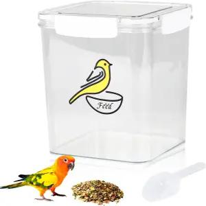 새씨 저장 용기-공기밀 밀폐 사료 4.23 Qt/4.2L펫 스쿱-야생 디스펜서-펫버드 잉꼬용 먹이 밀웜