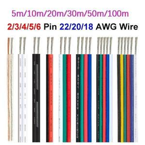 18 20 22 AWG LED 스트립 와이어 23456pin 5V 12V 연장 전기 케이블 WS2812B 5050 RGB 조명 자동차 스피커