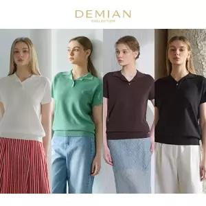 [10%적립][데미안(DEMIAN)] 26SS 인견 블렌딩 돌먼 카라 타임리스 썸머 니트 4종
