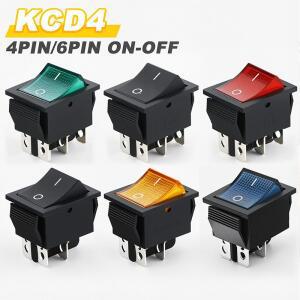 KCD4 스위치 4Pin DPST ONOFF 스냅인 로커 조명 토글 16A 250V AC 25x31mm