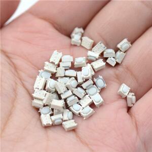 50 개세트 마이크로 버튼 택트 스위치 SMD 4Pin 3X4X2.5MM 흰색 촉각 푸시 순간