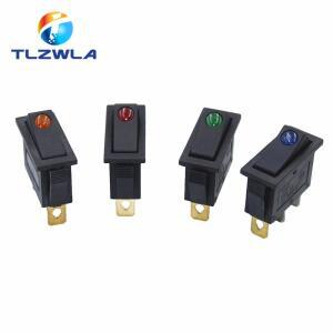 KCD3 블랙 로커 스위치 ON OFF 3 핀 래칭  LED 포함 자동차 레드 블루 그린 옐로우 라이트 16A 250VAC 1 개
