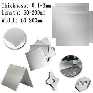 304 스테인리스 스틸 플레이트 60x60mm 100x100mm 0.1-3mm 두께 광택 브러시 처리 평판 금속 시트 공예 DIY