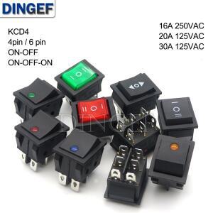 1PCS 로커 스위치 KCD4 4PIN 23 ON-OFF 미니 소형 라이트 고양이 눈 220V LED 버튼 16A 30A 250VAC 20A