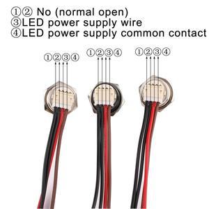 12mm 초단거리 푸시 버튼 스위치 방수 12v 24v 3V led 조명 순간 자체 재설정 고정 없이 배선 빨간색