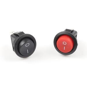 5pcs KCD1-105 직경 미니 소형 소형 라운드 보트 로커 스위치 블랙 미니 소형 화이트 레드 2 핀 ON-OFF