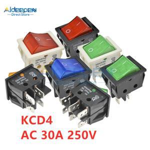 5Pcs KCD4 AC 30A 250V 로커 스위치 25x31mm ON-OFF 2 46 핀 조명 전원 포함