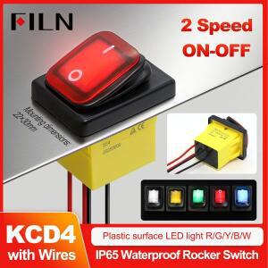 헤비 듀티 30A 12V 24V 220V LED 로커 스위치 와이어 포함 4핀 DPST IP67 방수 자동차 보트 해양 토글 30x2