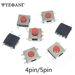 20 개세트 6x6x2.5  3.1 3.7 4.3mm SMD 스위치 4 5 핀 피트 터치 마이크로 푸시 버튼 빨간색 6X6 택트