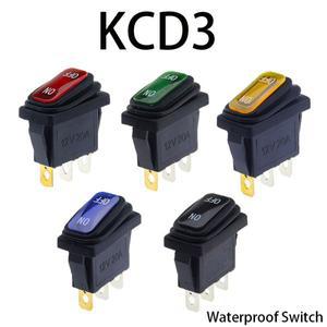 LED 단추 스위치가  가벼운 방수 전원 고전류 로커 KCD3 선박  3 핀 ONOFF 15A 250V 20A 125V AC 1 개