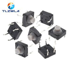 100 개세트 8x8x5MM 4 핀 전도성 실리콘 무음 촉각 택트 푸시 버튼 마이크로 스위치 셀프 리셋