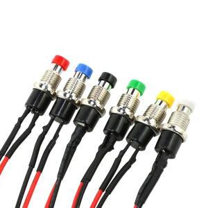 6Pcs 1A 250V AC 2 핀 SPST 6 색 사전 납땜 와이어가 일반 개방형 미니 소형 순간 푸시 버튼 스위치