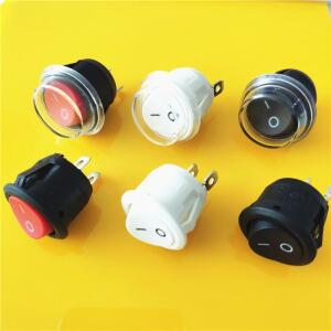 5개세트 KCD1 2PIN 20mm OnOff SPST G149 라운드 로커 스위치 DC AC 6A250V 방수 캡 자동차 대시 보드 트랙