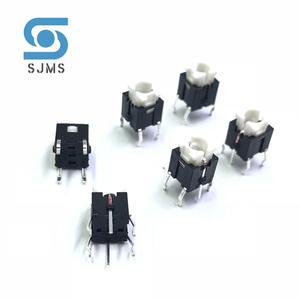 10Pcs 6x6x8.4mm 스루 홀 마이크로 푸시 버튼 촉각 순간 스위치 LED  녹색 노란색 빨간색 흰색 파란색