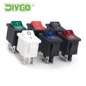 510PCS 보트 자동차 로커 스위치 4 핀 21x15mm ON-OFF KCD1 6A250V AC 10A125V 전기 장비 빨간색 파란색 녹