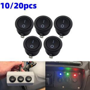 1020개 SPST 스냅인 ON-OFF 2핀 원형 로커 보트 스위치 AC 250V 6A 10A 가전제품 교체용