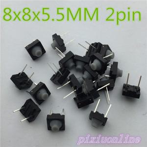 G78  20 개세트 8x8x5.5MM 2PIN 전도성 실리콘 무음 촉각 택트 푸시 버튼 마이크로 스위치