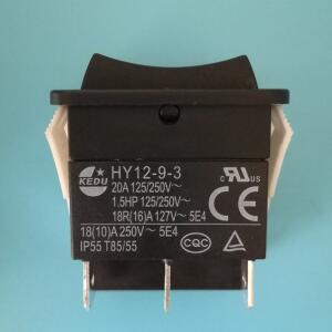 1pcs KEDU HY12-9-3 6핀 On-Off-On 자동 리셋 로커 스위치 검정색 125250V 1820A