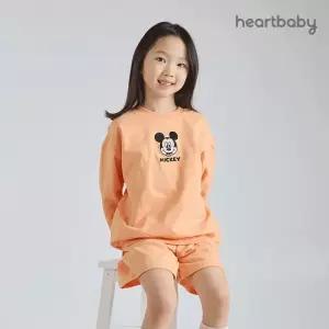 미키 얼굴 자수 반바지 상하복