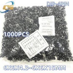 푸시 단추 스위치 촉각 DIP-4 6mm x 4.3mm 6x6x5  6x6x15mm 1000PCsLOT