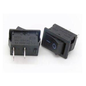 10Pcs 푸시 버튼 스위치 15x21mm SPST 2Pin 6A 250V 10A KCD1-101 스냅인 OnOff 로커 15MM x 검정색