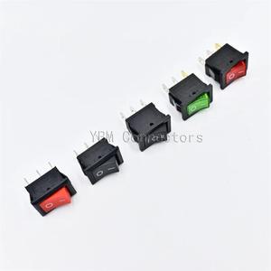 5개세트 KCD1 21X15mm 3Pin 보트 자동차 로커 스위치 6A250VAC 10A125VAC 전원 버튼 빛